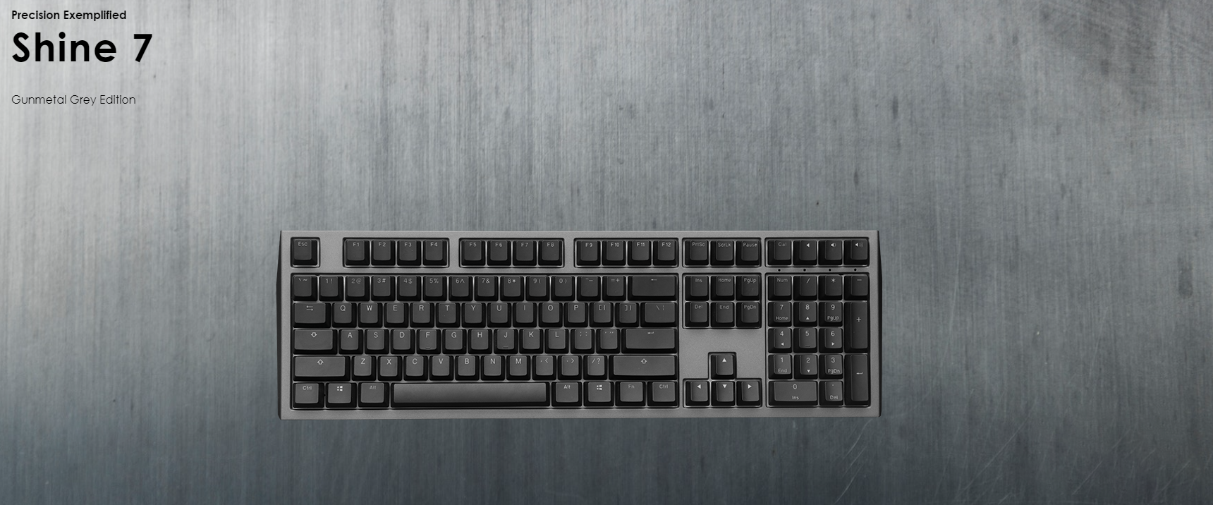 Giới thiệu Keyboard Ducky Shine 7 Gunmetal RGB Cherry Blue switch